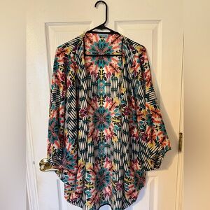 CYNTHIA ROWLEY Floral Multicolor Women's Sheer Cardigan